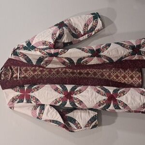 Handmade Upcycled quilt coat long